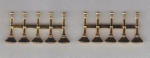 5 Bugles Parallel 1" Gold Collar Epaulet Pins